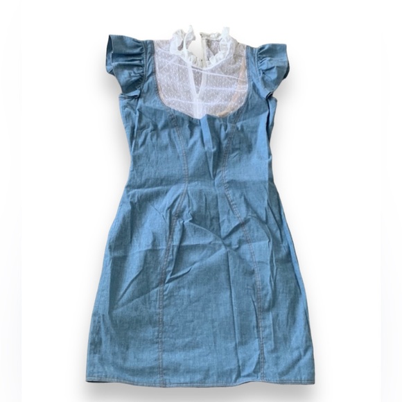 NO BRAND Dresses & Skirts - Jean Dress With Lace Detail